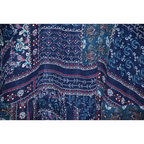 Altar'd State Crochet Blue Patchwork Sleeveless Blouse Top Size XS Flowy - Picture 4 of 11